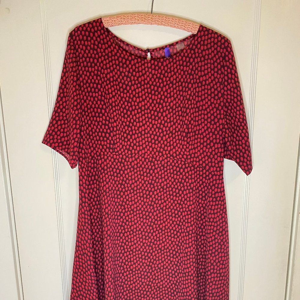 Seraphine red maternity short sleeve knee length dress sz 12